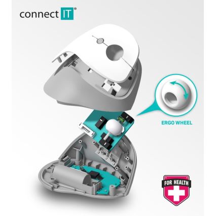 CONNECT IT CMO-2700-WH - Ergonomische draadloze muis 800/1200/1600 DPI 1xAA wit