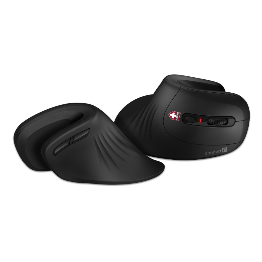 CONNECT IT CMO-2900-BK - Ergonomische draadloze muis 800/1200/1600 DPI 1xAA zwart