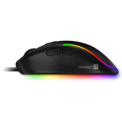 CONNECT IT CMO-3589-BK - LED RGB Bedrade gaming muis 200-7200 DPI zwart