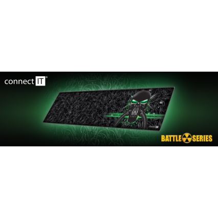 CONNECT IT CMP-1110-LG - Mat voor toetsenbord en muis 88,6x24,5 cm zwart/groen