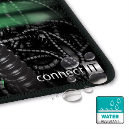 CONNECT IT CMP-1110-LG - Mat voor toetsenbord en muis 88,6x24,5 cm zwart/groen