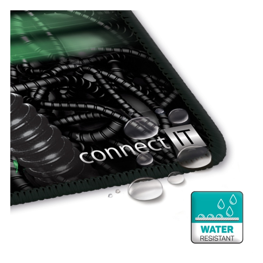 CONNECT IT CMP-1110-LG - Mat voor toetsenbord en muis 88,6x24,5 cm zwart/groen