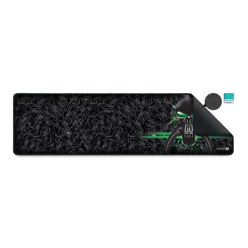 CONNECT IT CMP-1110-LG - Mat voor toetsenbord en muis 88,6x24,5 cm zwart/groen