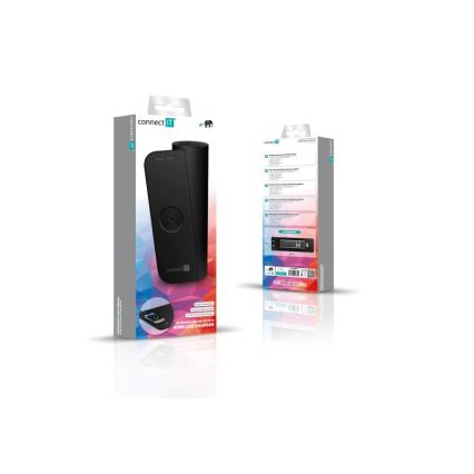 CONNECT IT CMP-2500-LG - Mat voor toetsenbord en muis met Qi draadloos opladen 80x30 cm zwart