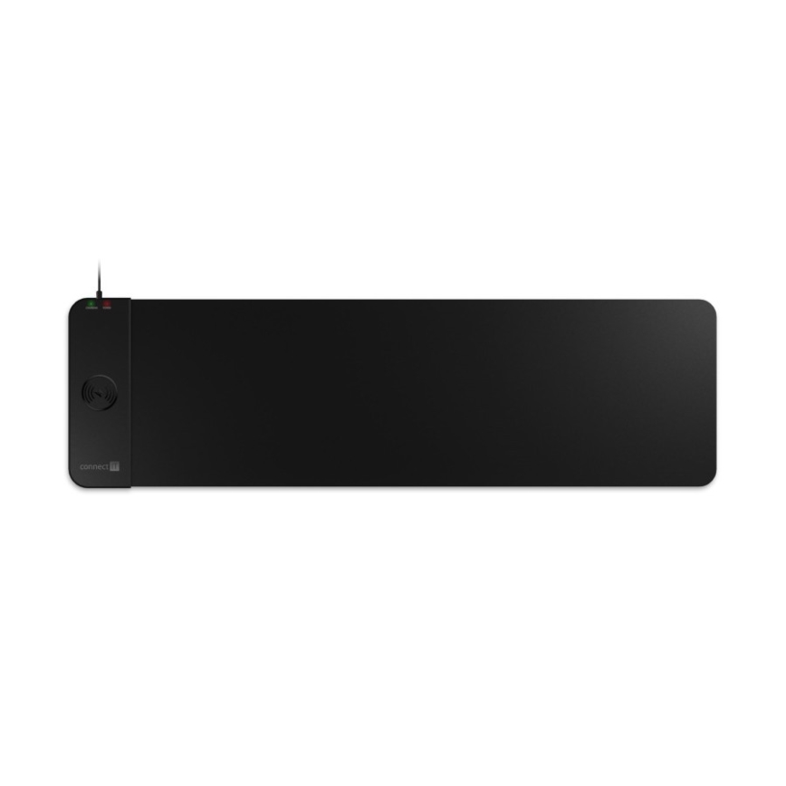CONNECT IT CMP-2500-LG - Mat voor toetsenbord en muis met Qi draadloos opladen 80x30 cm zwart