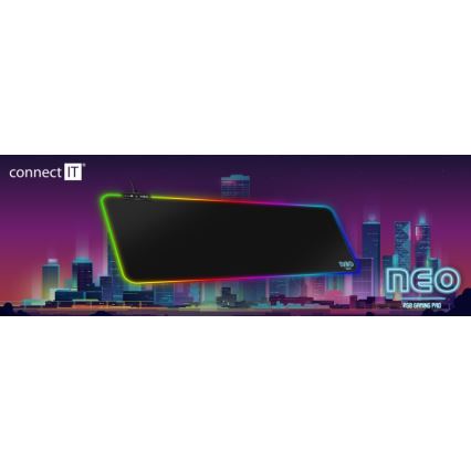 CONNECT IT CMP-3100-LG - LED RGB Gaming toetsenbord en muismat 80x30 cm zwart