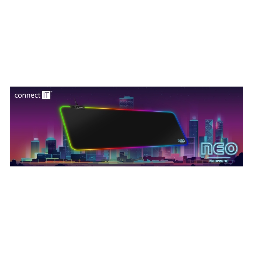 CONNECT IT CMP-3100-LG - LED RGB Gaming toetsenbord en muismat 80x30 cm zwart