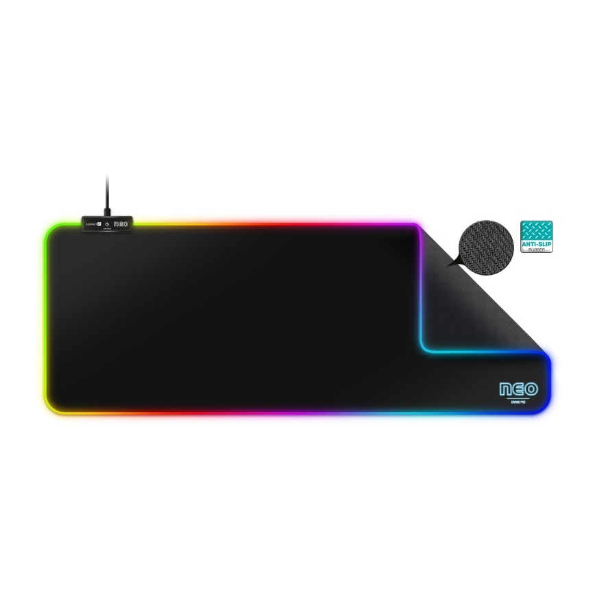 CONNECT IT CMP-3100-LG - LED RGB Gaming toetsenbord en muismat 80x30 cm zwart