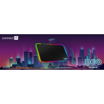 CONNECT IT CMP-3100-SM - LED RGB Gaming muismat 32x24,5 cm zwart