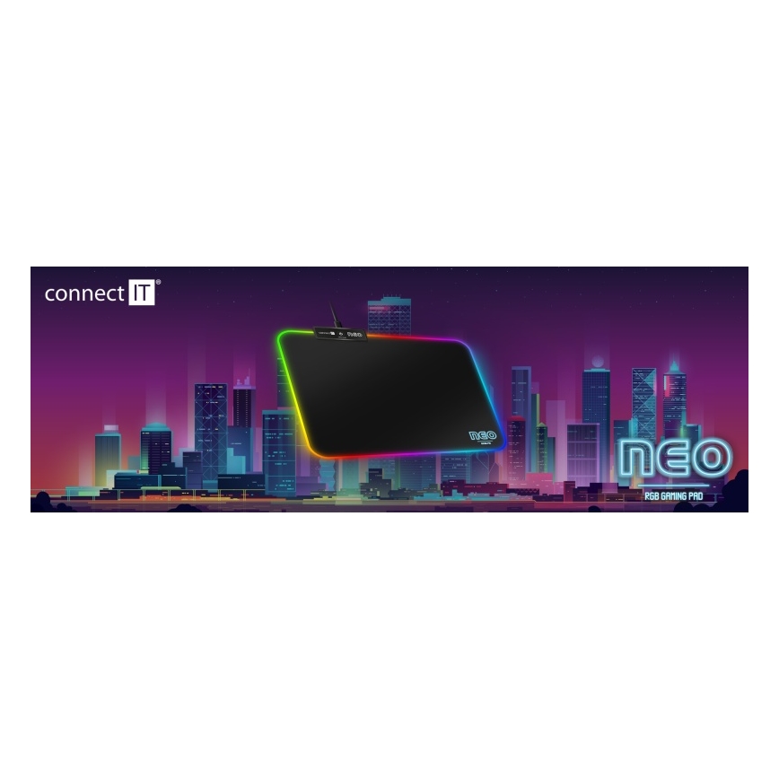CONNECT IT CMP-3100-SM - LED RGB Gaming muismat 32x24,5 cm zwart