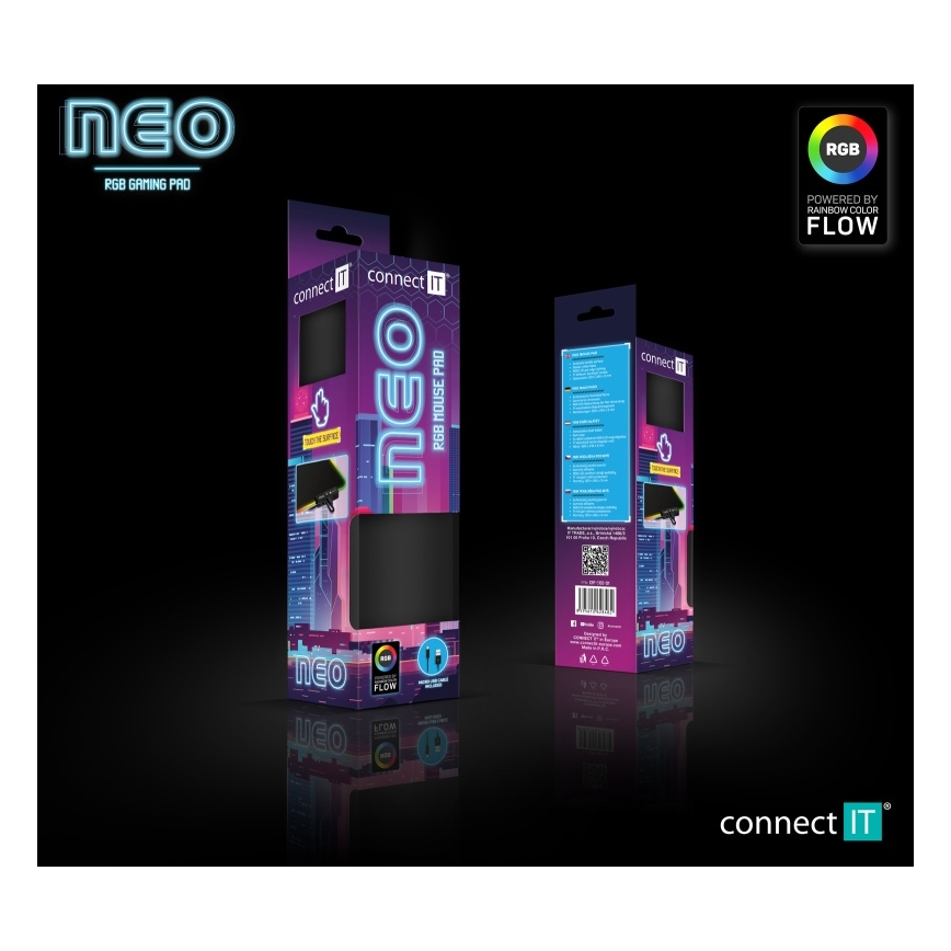 CONNECT IT CMP-3100-SM - LED RGB Gaming muismat 32x24,5 cm zwart