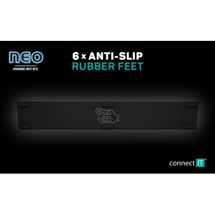 CONNECT IT CMP-3590-LG - Ergonomische toetsenbordmat zwart
