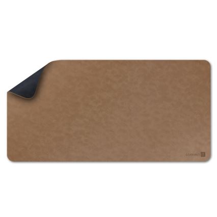 CONNECT IT CMP-4040-LG - Dubbelzijdige bureaumat voor toetsenbord en muis 90 x 40 cm, blauw/bruin