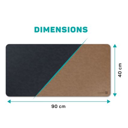 CONNECT IT CMP-4040-LG - Dubbelzijdige bureaumat voor toetsenbord en muis 90 x 40 cm, blauw/bruin