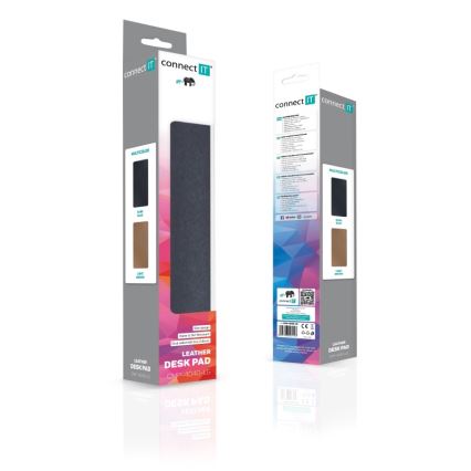 CONNECT IT CMP-4040-LG - Dubbelzijdige bureaumat voor toetsenbord en muis 90 x 40 cm, blauw/bruin