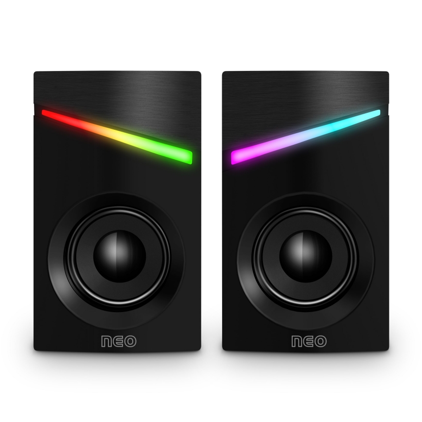 CONNECT IT CSP-1100-BK - SET 2x LED RGB Gamen speaker 6W/5V zwart