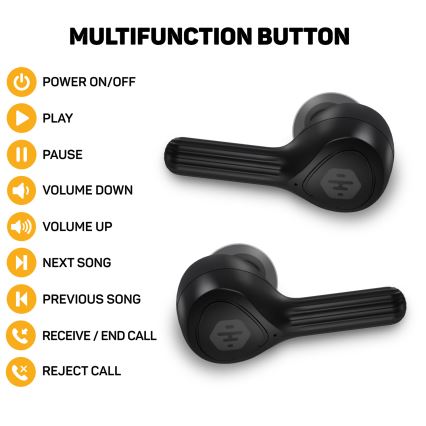 CONNECT IT HEP-5300-BK - Draadloos earphones met een microfoon 300 mAh zwart
