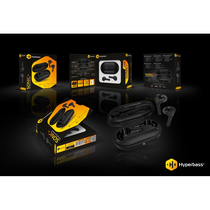 CONNECT IT HEP-5300-BK - Draadloos earphones met een microfoon 300 mAh zwart
