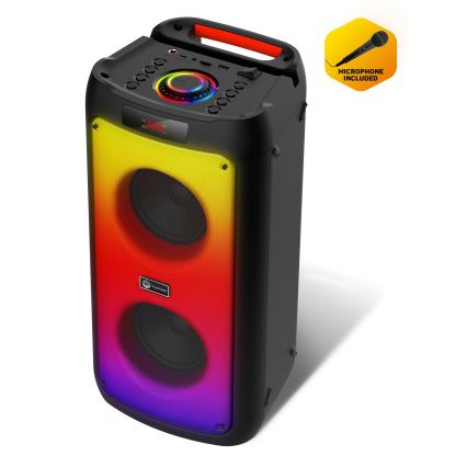 CONNECT IT HSP-3050-BK - LED Draadloze luidspreker met een microfoon 60W/5V 4500 mAh zwart + afstandsbediening