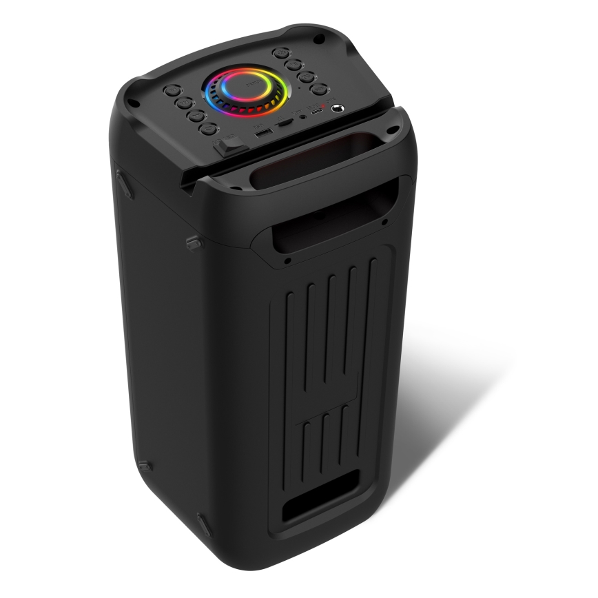 CONNECT IT HSP-3050-BK - LED Draadloze luidspreker met een microfoon 60W/5V 4500 mAh zwart + afstandsbediening