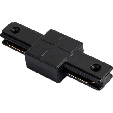 Connector voor armaturen in een 1-fase railsysteem, recht, zwart