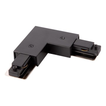 Connector voor armaturen in railsysteem 1-fase type L + voeding zwart
