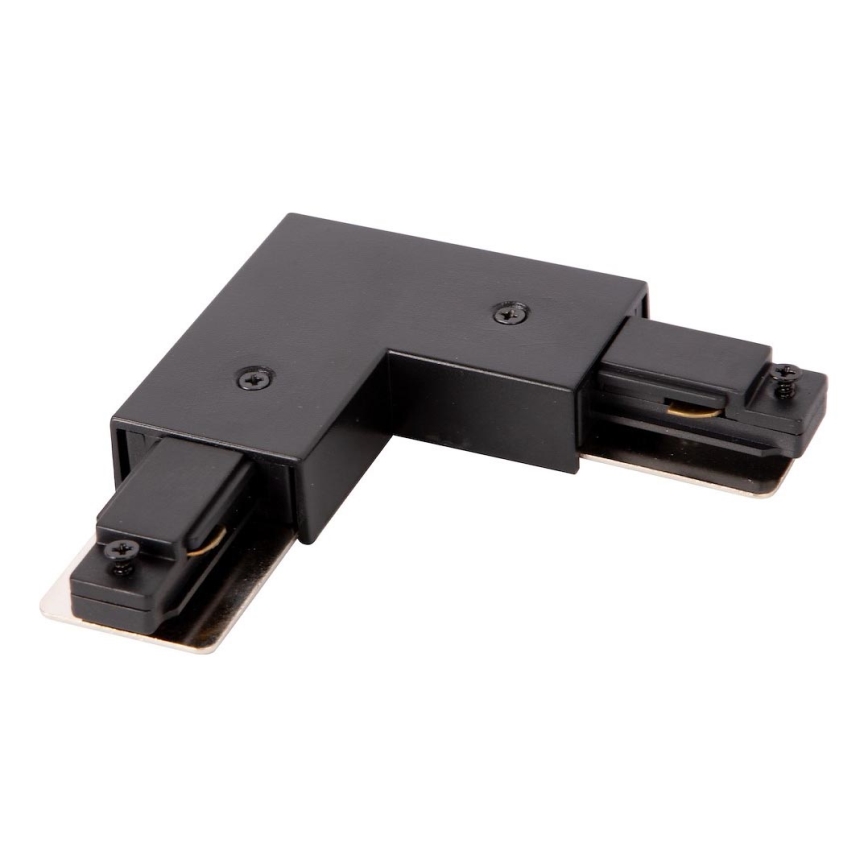 Connector voor armaturen in railsysteem 1-fase type L + voeding zwart