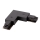 Connector voor armaturen in railsysteem 1-fase type L + voeding zwart
