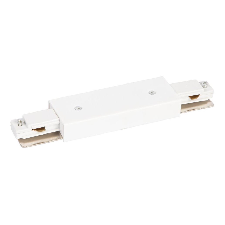 Connector voor verlichting in railsysteem 1-fase Recht + voeding wit