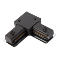 Connector voor verlichting in railsysteem 1-fase type L zwart