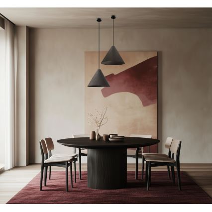 CONO hanglamp aan kabel, 1xE27/40W/230V, ebbenhoutfineer