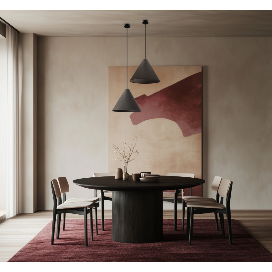 CONO hanglamp aan kabel, 1xE27/40W/230V, ebbenhoutfineer