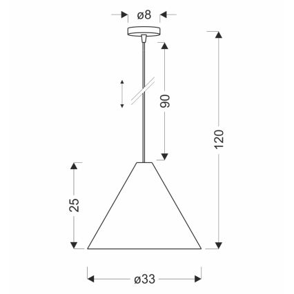 CONO hanglamp aan kabel, 1xE27/40W/230V, ebbenhoutfineer