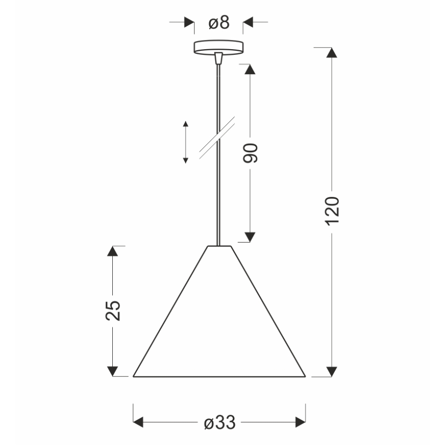 CONO hanglamp aan kabel, 1xE27/40W/230V, ebbenhoutfineer