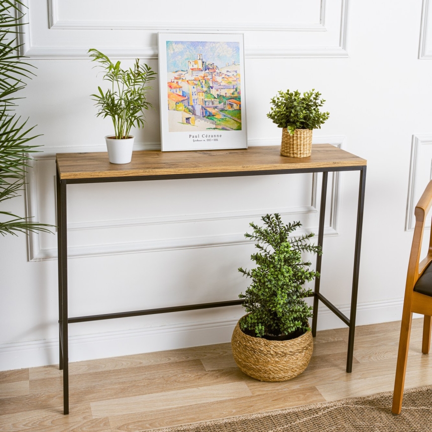 Console tafel CANVAS 80x100 cm grenen atlantic/zwart