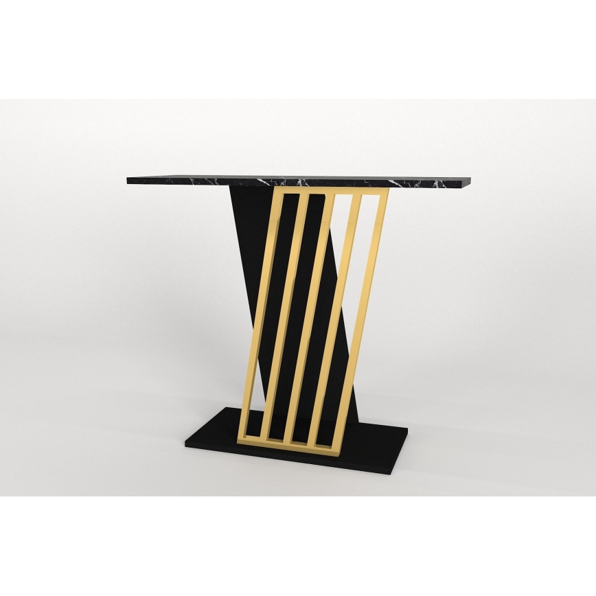 Console tafel GRAVITY 76,8x90 cm zwart/goud