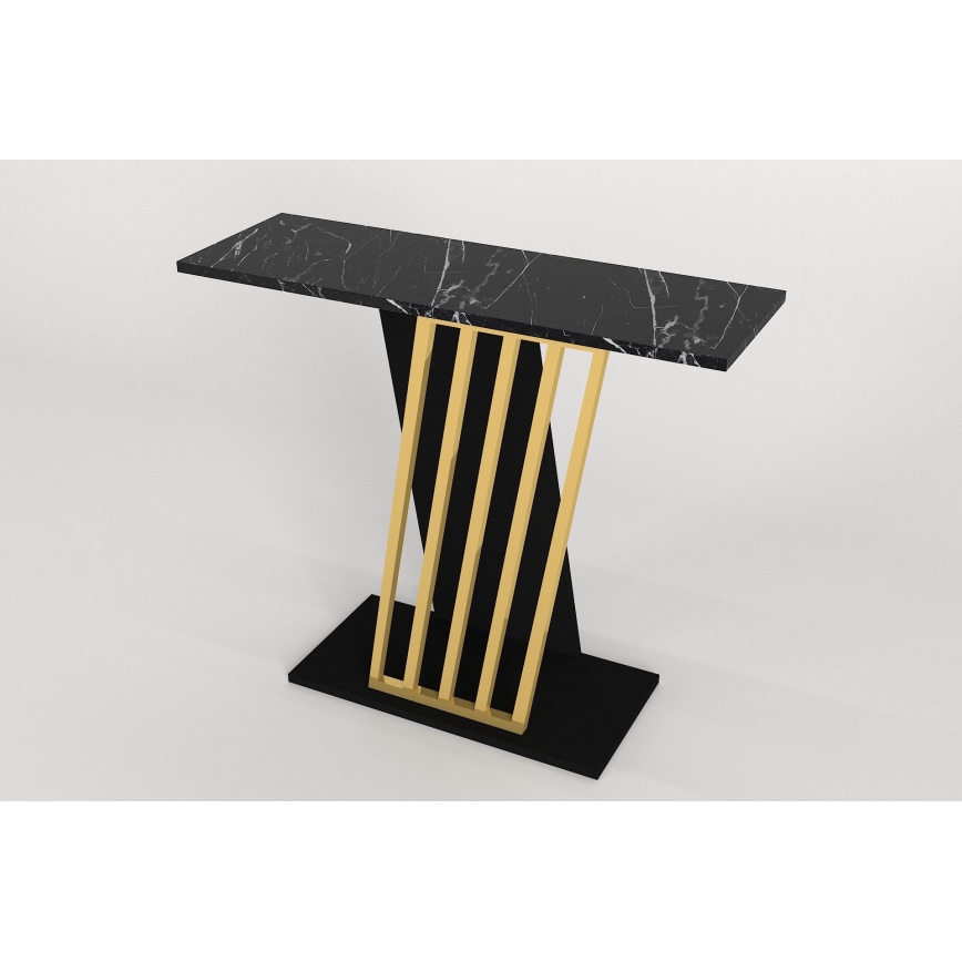 Console tafel GRAVITY 76,8x90 cm zwart/goud