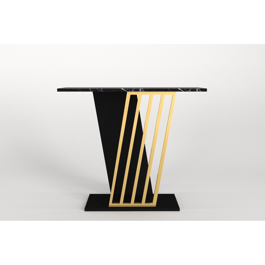 Console tafel GRAVITY 76,8x90 cm zwart/goud