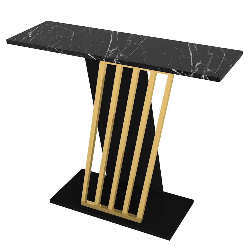 Console tafel GRAVITY 76,8x90 cm zwart/goud