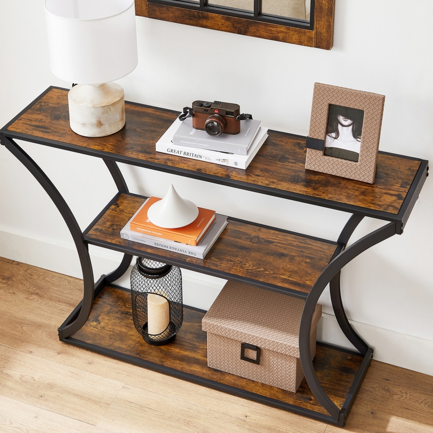 Consoletafel ELDUR 120x30 cm bruin/zwart