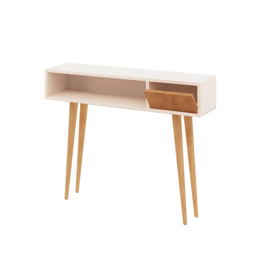 Consoletafel KIOGI 94 x 100 cm, wit/beige