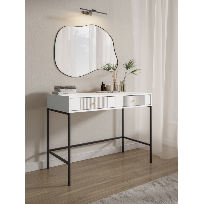 Consoletafel LUE 104x50 cm wit/zwart