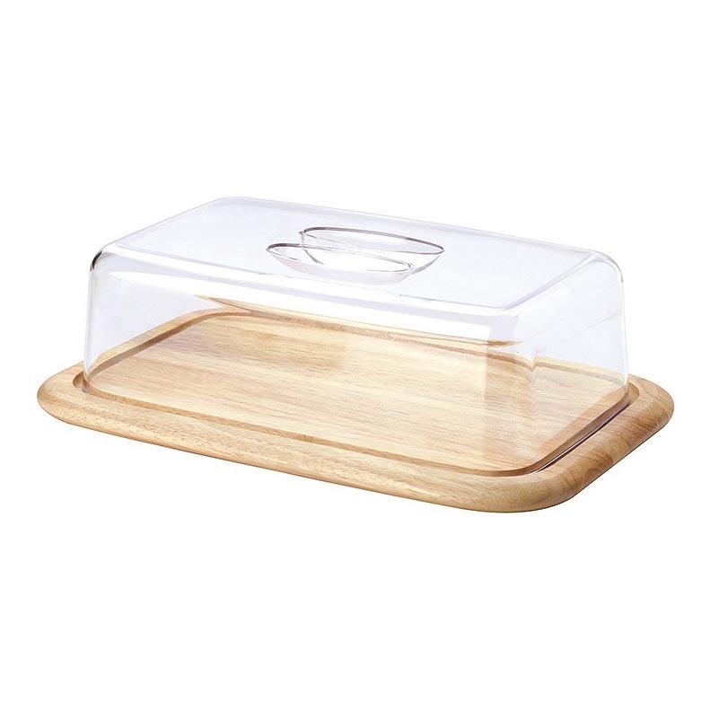 Continenta C3072 - Keuken Snijplank met deksel 38,5x25,5 cm rubber vijg