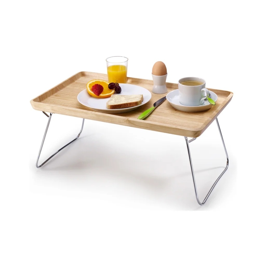 Continenta C3245 - Dienblad voor op bed 53x32 cm rubberhout