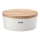 Continenta C3930 - Broodtrommel met deksel 30x23 cm wit/rubberhout