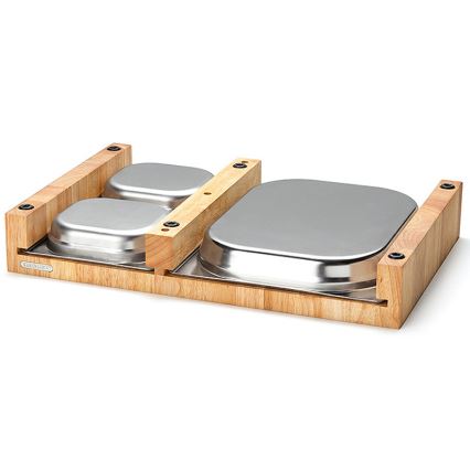 Continenta C4028 - SET 1x Keuken snijplank 50x32,5 cm + 3x kom rubber