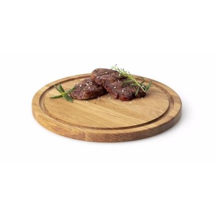 Continenta C4105 - Bord voor het serveren van steaks d. 28 cm eikenhout