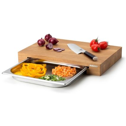 Continenta C4110 - Keuken snijplank met schaal 39x27 cm eiken