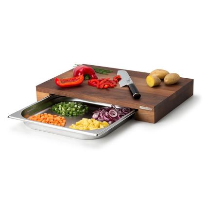 Continenta C4211 - Keuken snijplank met schaal 48x32,5 cm walnotenboom