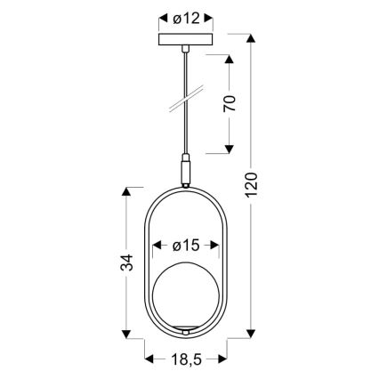 Cordel - Kroonluchter aan koord 1xG9/28W/230V